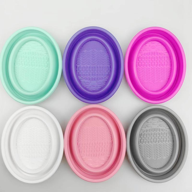 Beauty Makeup Background - Folding Powder Puff Cleaning Bowl Eyeshadow