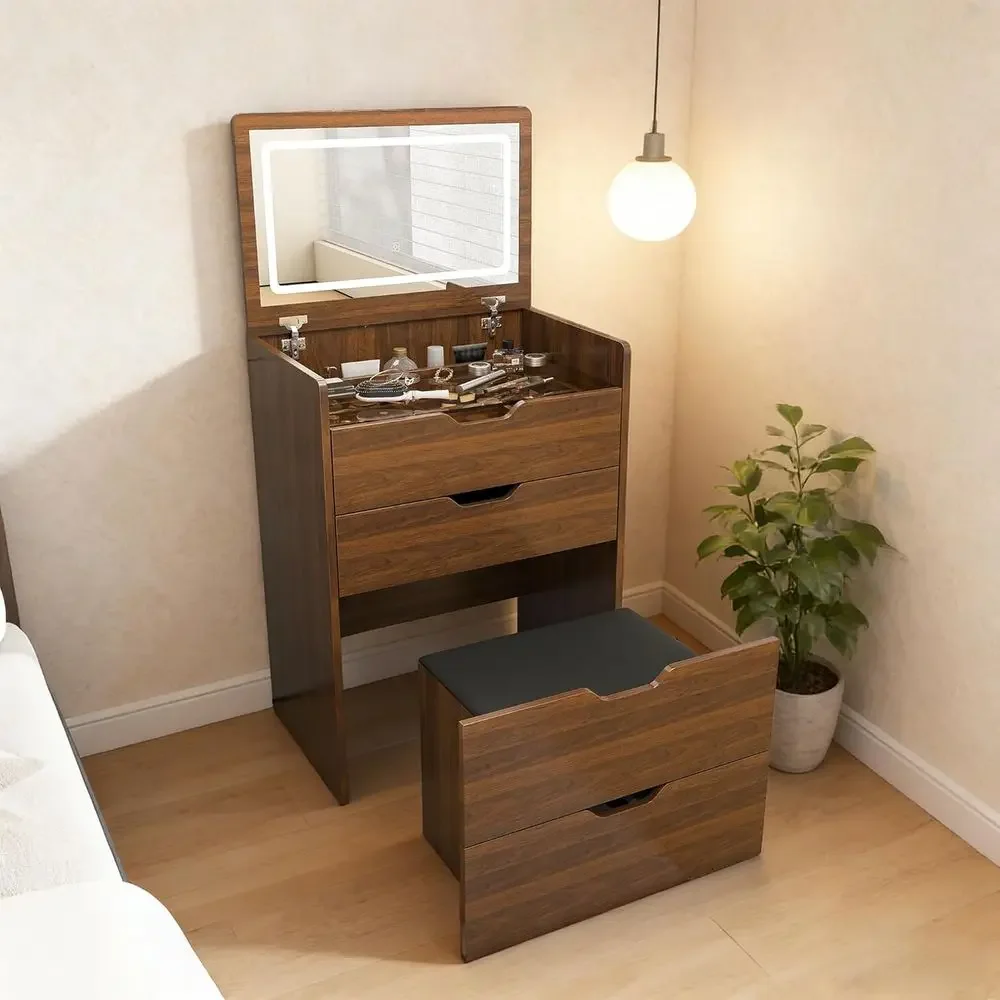 Beauty Makeup Table - 3-in-1 Vanity Desk with Illuminated Mirror