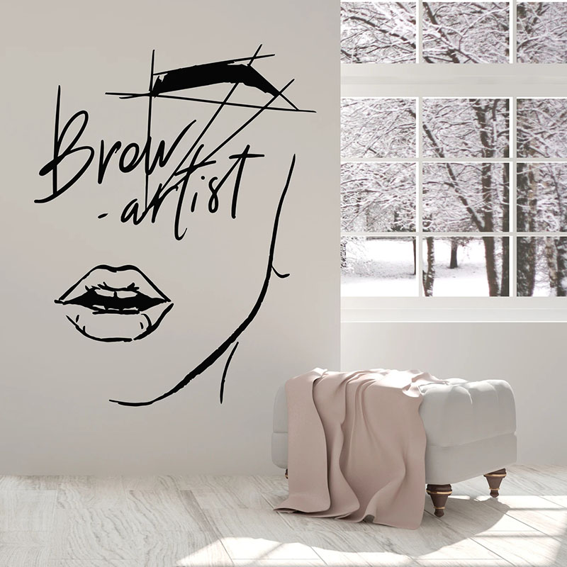 Beauty Makeup For Girl - Abstract Girl Face Wall Decal Eyelashes