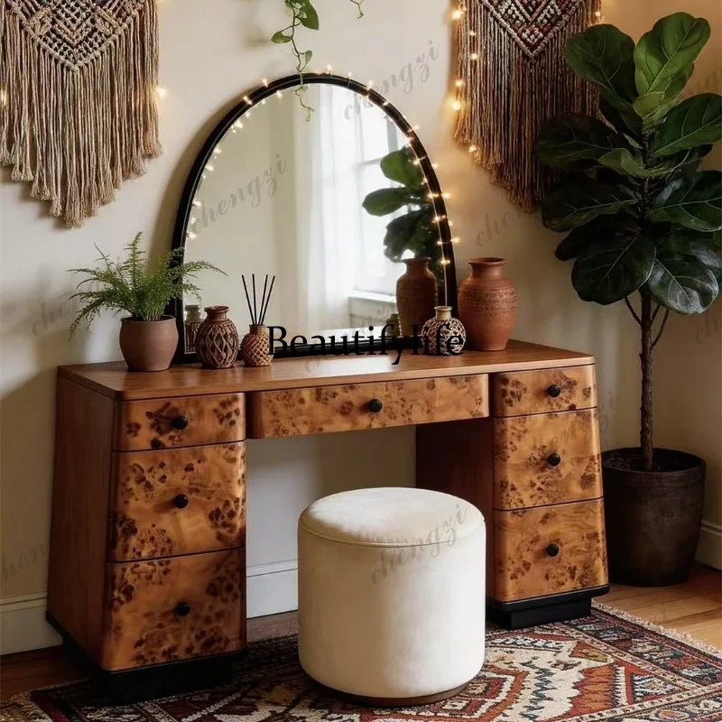 Beauty Makeup Table - Beautiful Medieval style solid wood bark