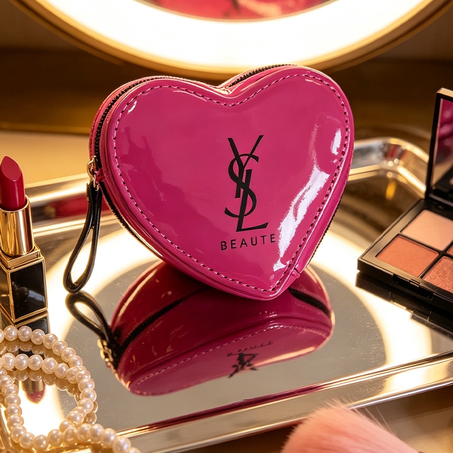 Ysl Beauty Makeup - YSL Blush Pink Heart Makeup Bag