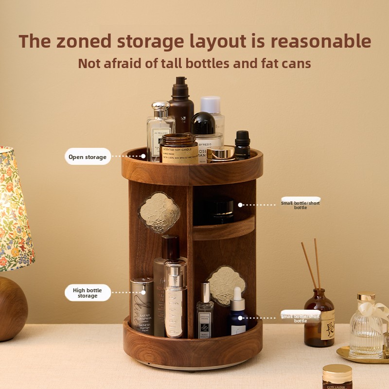 Solid Wood Rotating Makeup Org - Beauty Makeup Table ulasan dan harga
