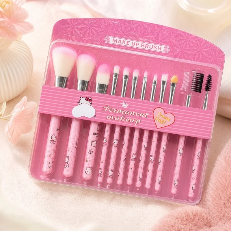 Hello Kitty 12-piece Makeup Br - Beauty Makeup Background ulasan dan harga