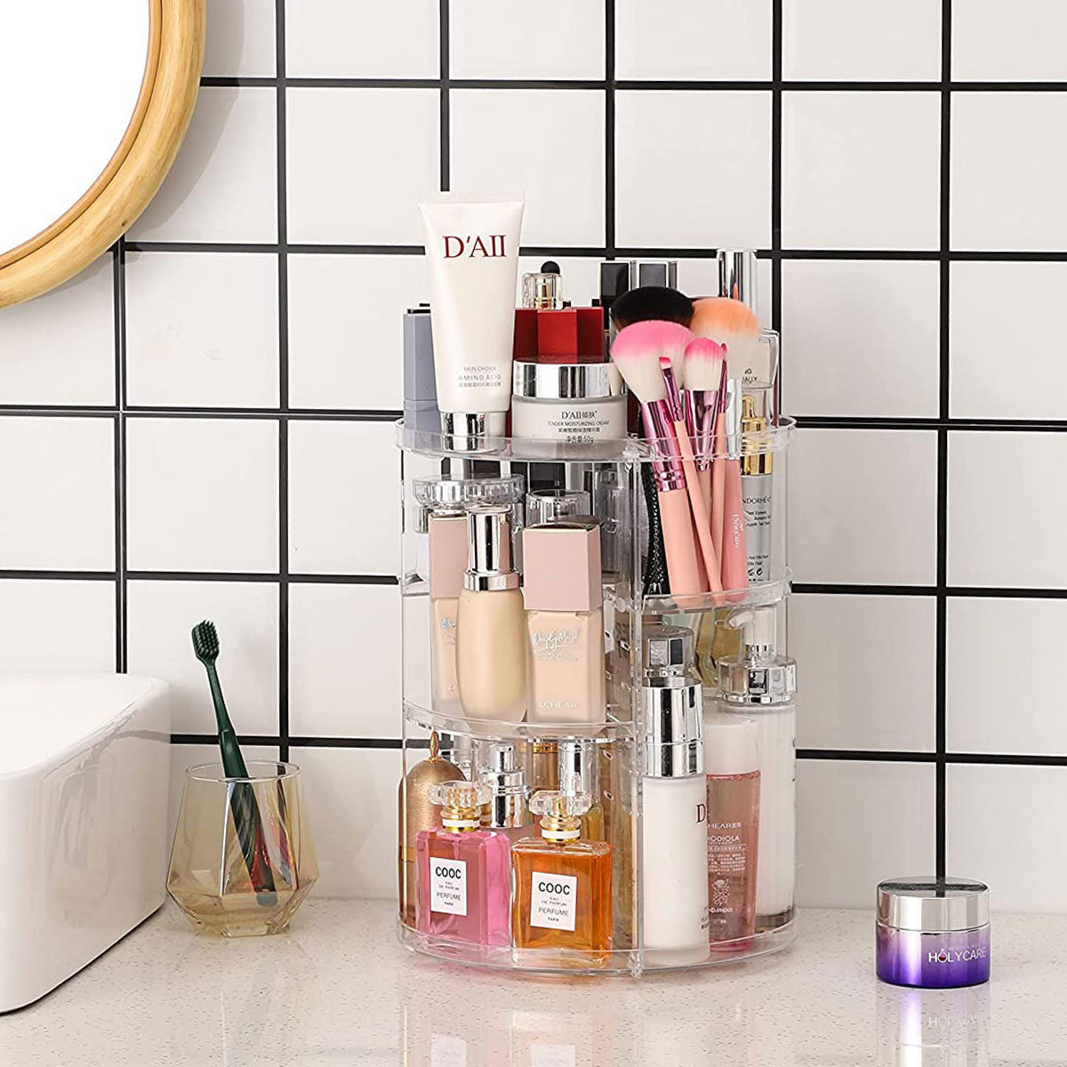 360-Degree Rotating Cosmetic S - Beauty Makeup Table ulasan dan harga