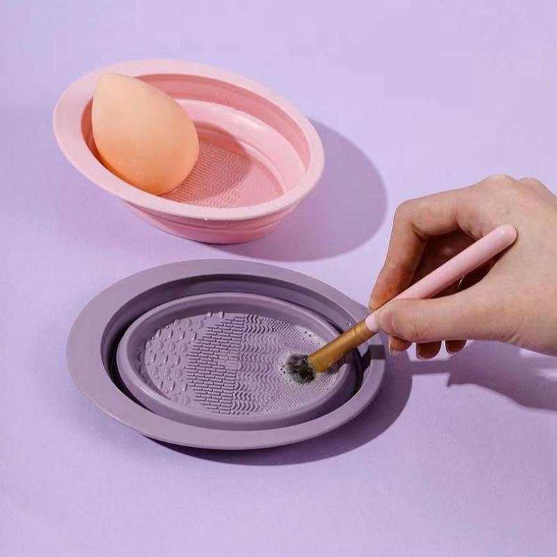 Folding Powder Puff Cleaning B - Beauty Makeup Background ulasan dan harga