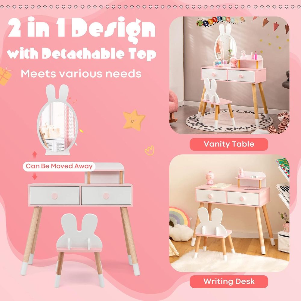 EY Kids Vanity, Rabbit Themed  - Beauty Makeup Table ulasan dan harga