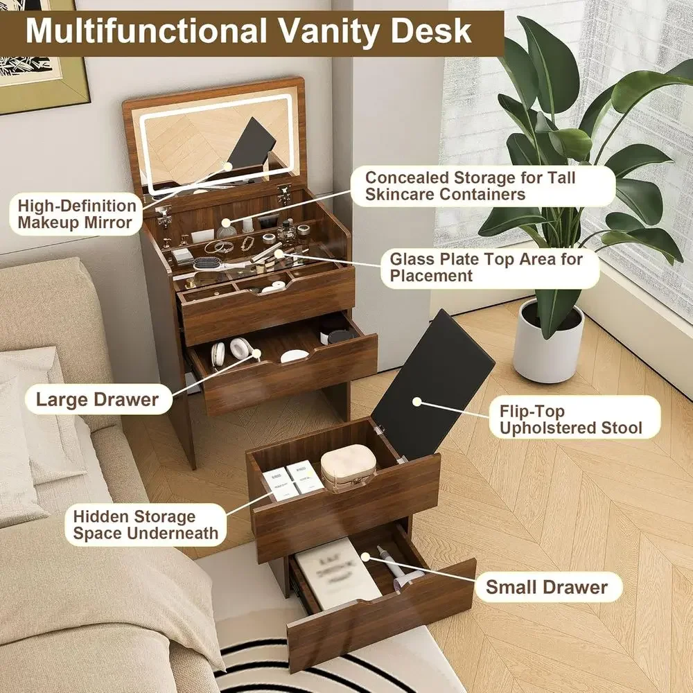 3-in-1 Vanity Desk with Illumi - Beauty Makeup Table ulasan dan harga