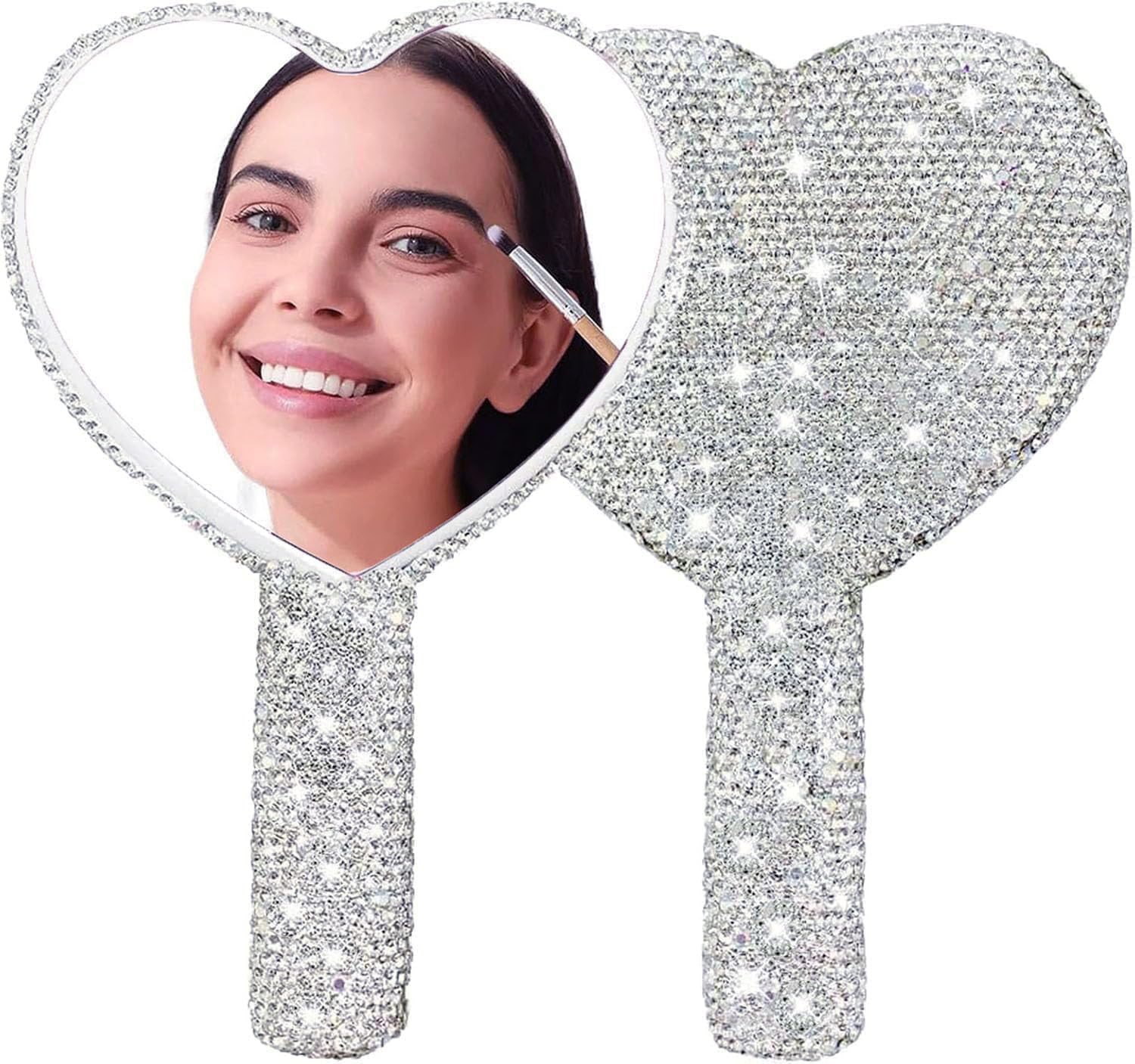 Diamond Handheld Makeup Mirror - Beauty Love Makeup ulasan dan harga