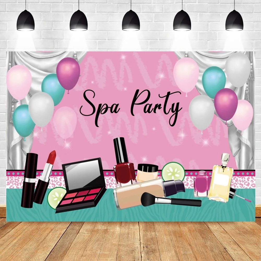 Spa Party Themed Backdrop for  - Beauty Makeup Background ulasan dan harga