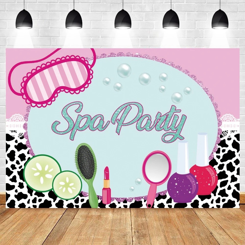 Spa Party Themed Backdrop for  - Beauty Makeup Background ulasan dan harga