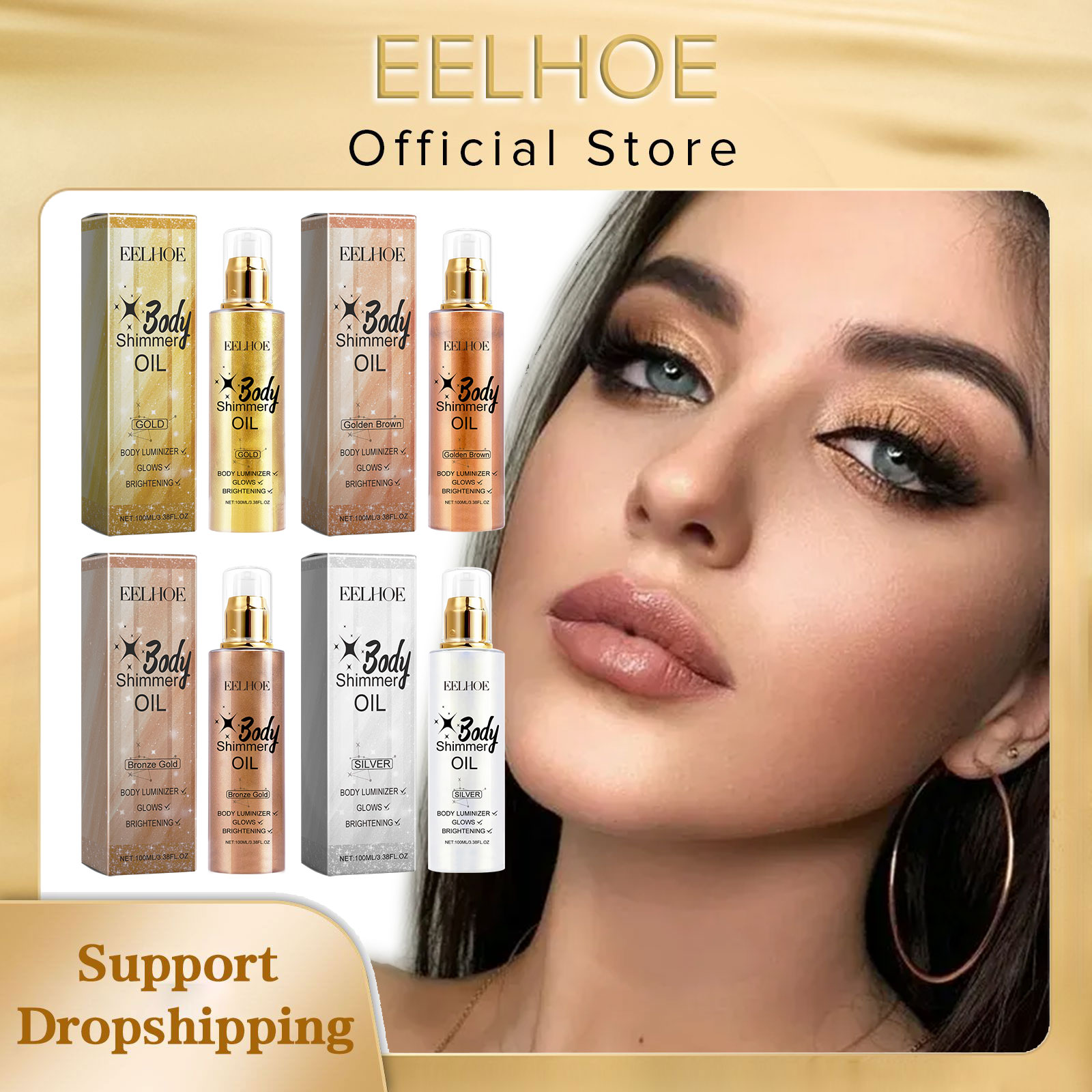 EELHOE 3D Body Oil with Shimme - Body Shimmer Lotion ulasan dan harga
