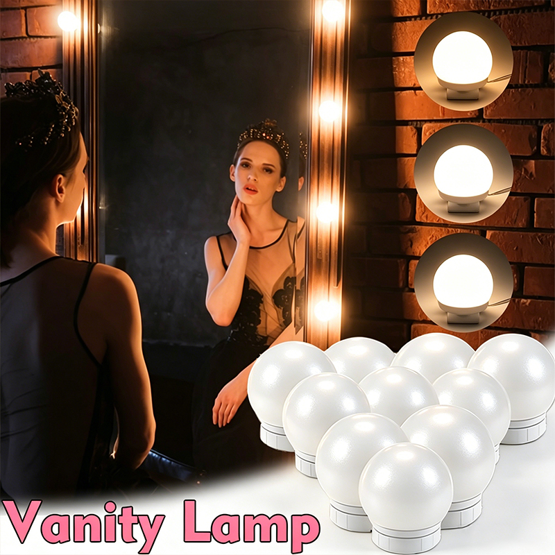 10 LED Vanity Mirror Light Bul - Beauty Makeup Light ulasan dan harga