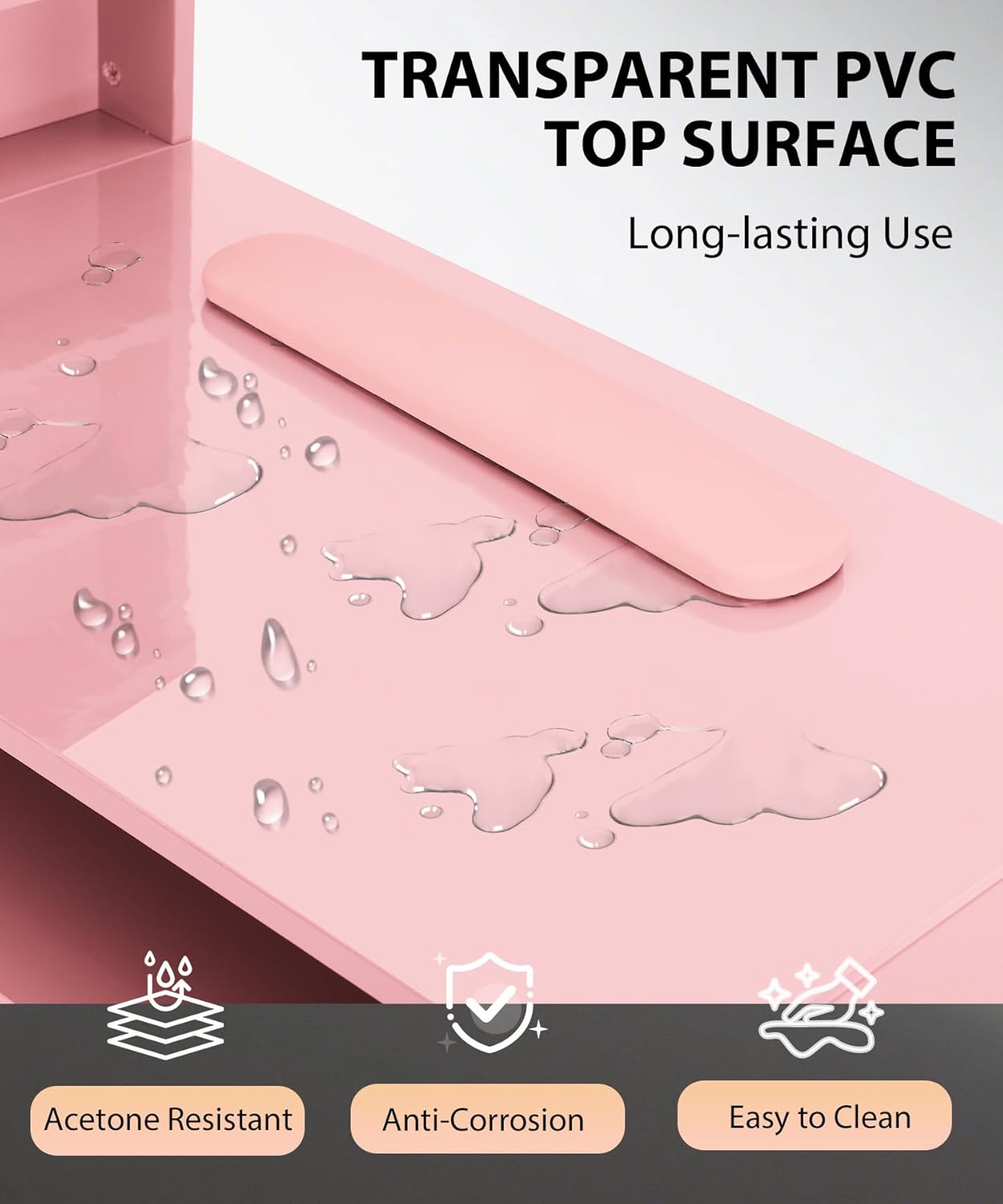 Pink Nail Table for Nail Tech, - Beauty Makeup Table ulasan dan harga