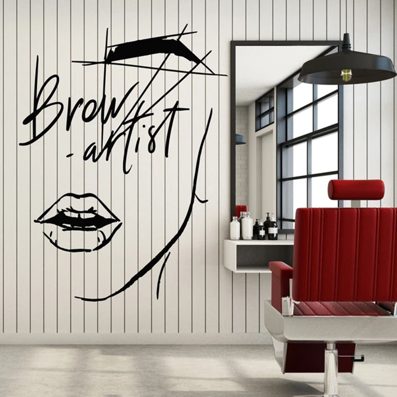 Abstract Girl Face Wall Decal  - Beauty Makeup For Girl ulasan dan harga
