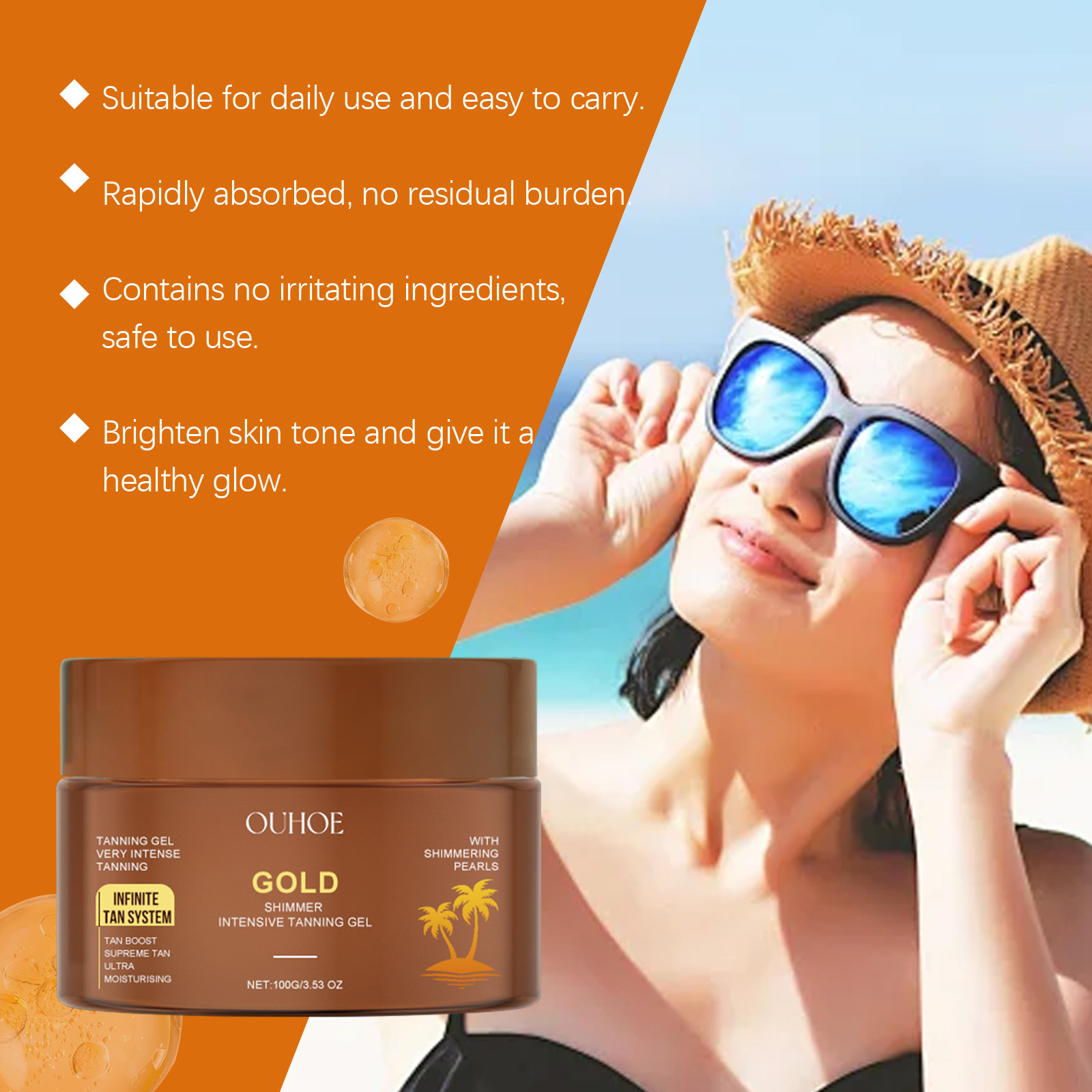 Tanning Accelerator Cream Bron - Body Shimmer Lotion ulasan dan harga