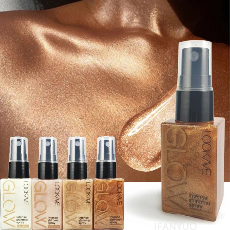Pearlescent Glitter Spray Shim - Body Shimmer Lotion ulasan dan harga
