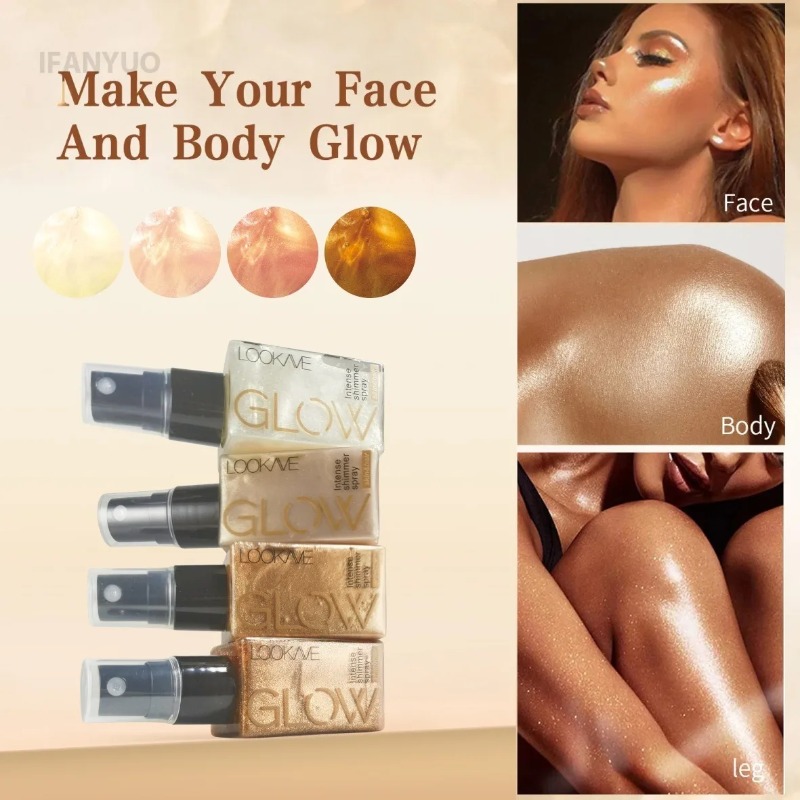 Pearlescent Glitter Spray Shim - Body Shimmer Lotion ulasan dan harga