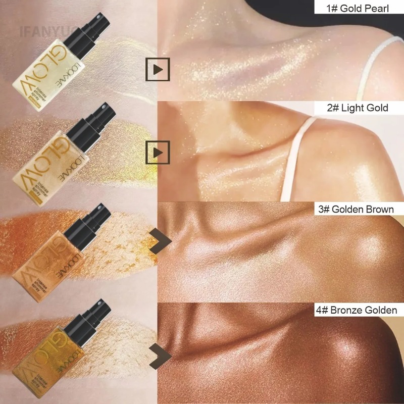 Pearlescent Glitter Spray Shim - Body Shimmer Lotion ulasan dan harga