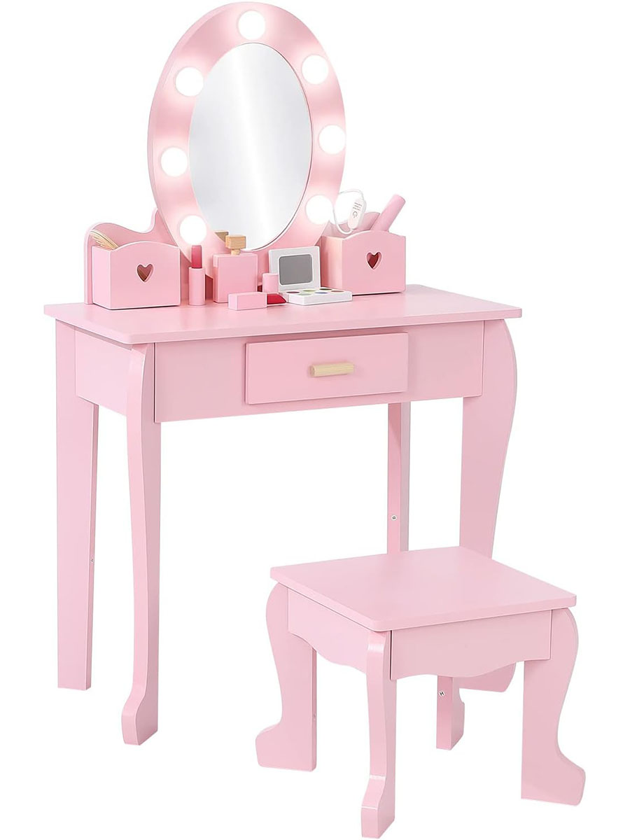Kids Dressing Table and Stool  - Beauty Makeup Table ulasan dan harga