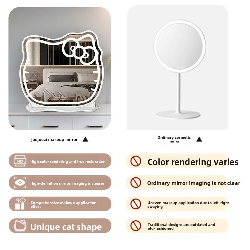 Makeup Mirror with Lamp Girl B - Beauty Makeup For Girl ulasan dan harga