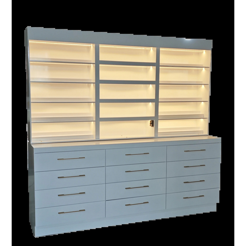 custom.Wood Shelf Display Rack - Beauty Makeup Store ulasan dan harga