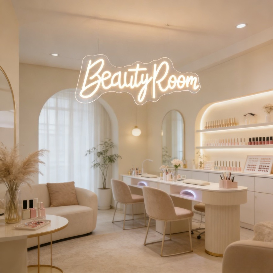 Beauty Room Neon Sign LED Marq - Beauty Makeup Table ulasan dan harga