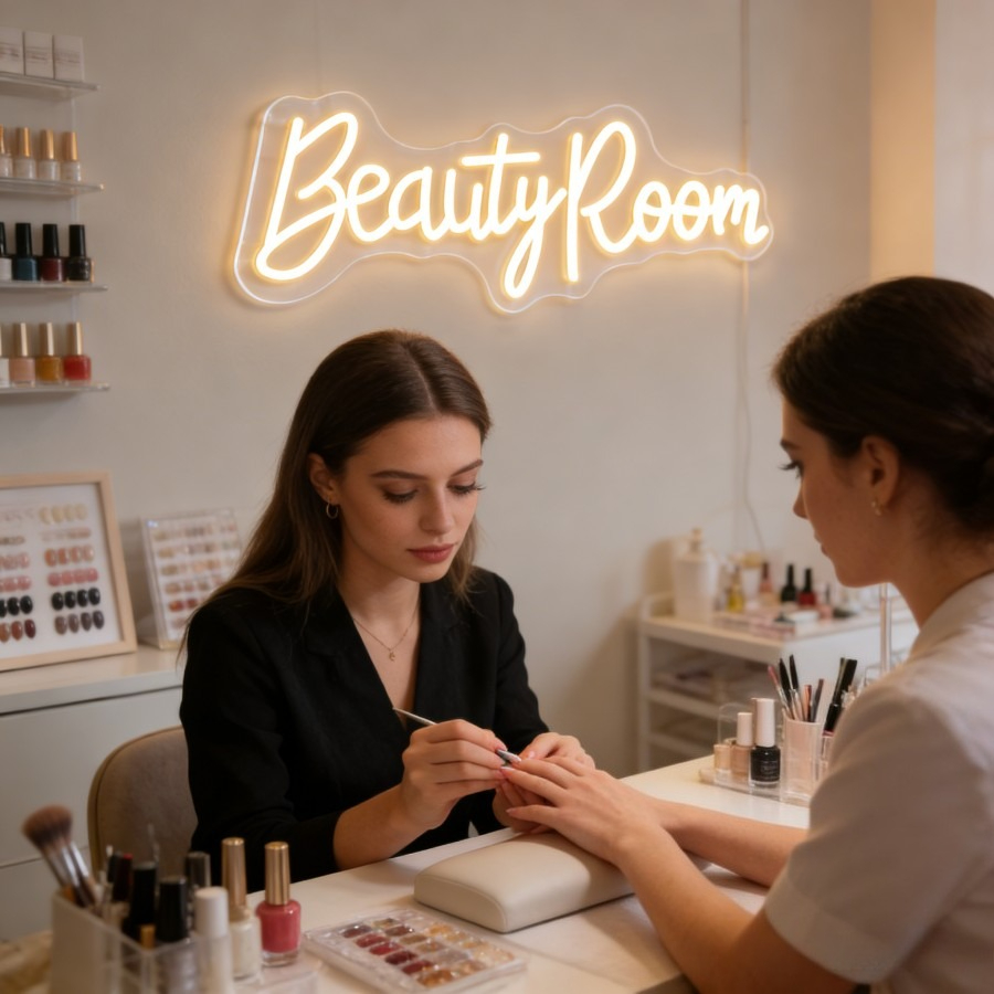 Beauty Room Neon Sign LED Marq - Beauty Makeup Table ulasan dan harga