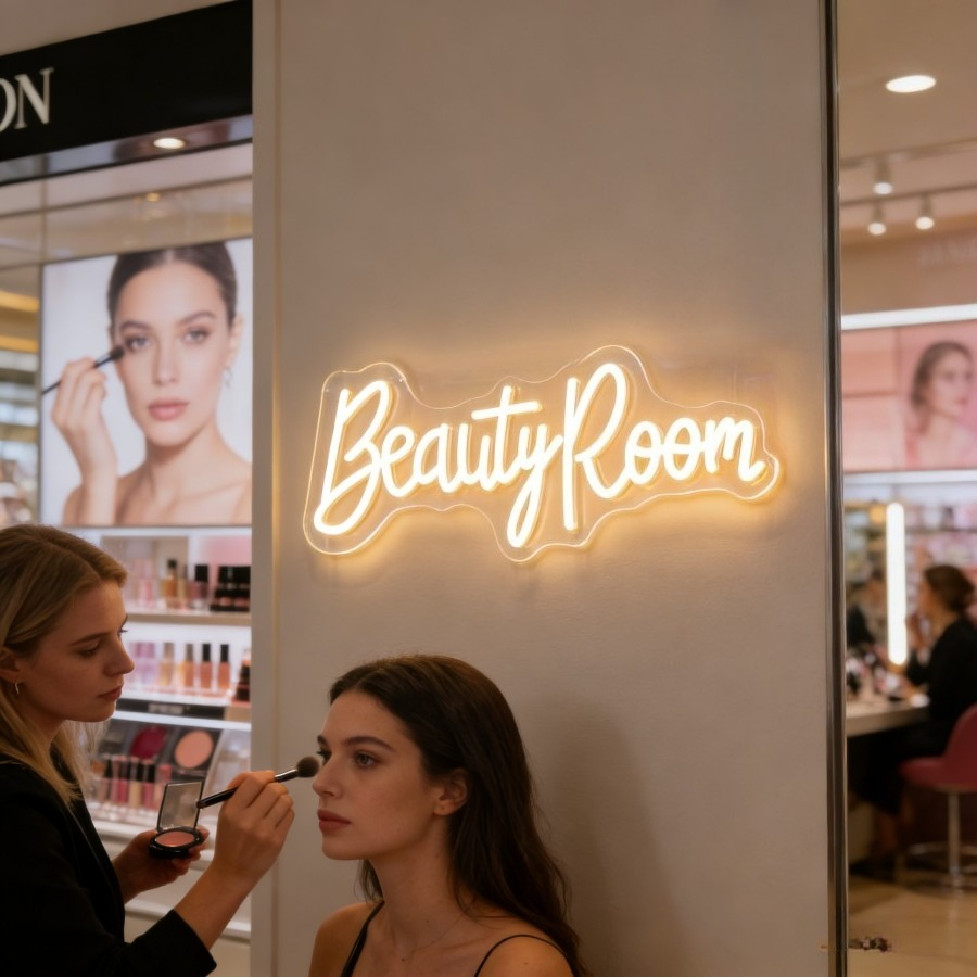 Beauty Room Neon Sign LED Marq - Beauty Makeup Table ulasan dan harga