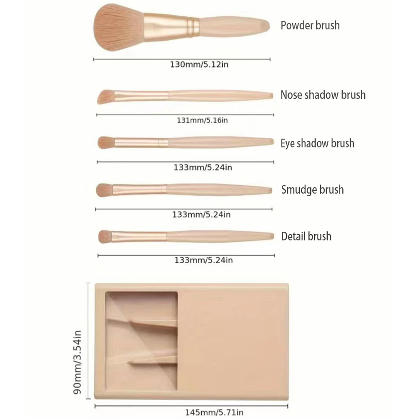 5pcs Cosmetic Brush Kit With M - Beauty Makeup Background ulasan dan harga