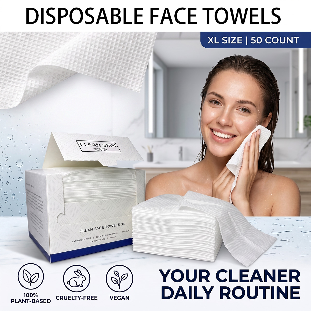 50Pcs/Box Disposable Face Towe - Kiss Beauty Makeup Remover ulasan dan harga
