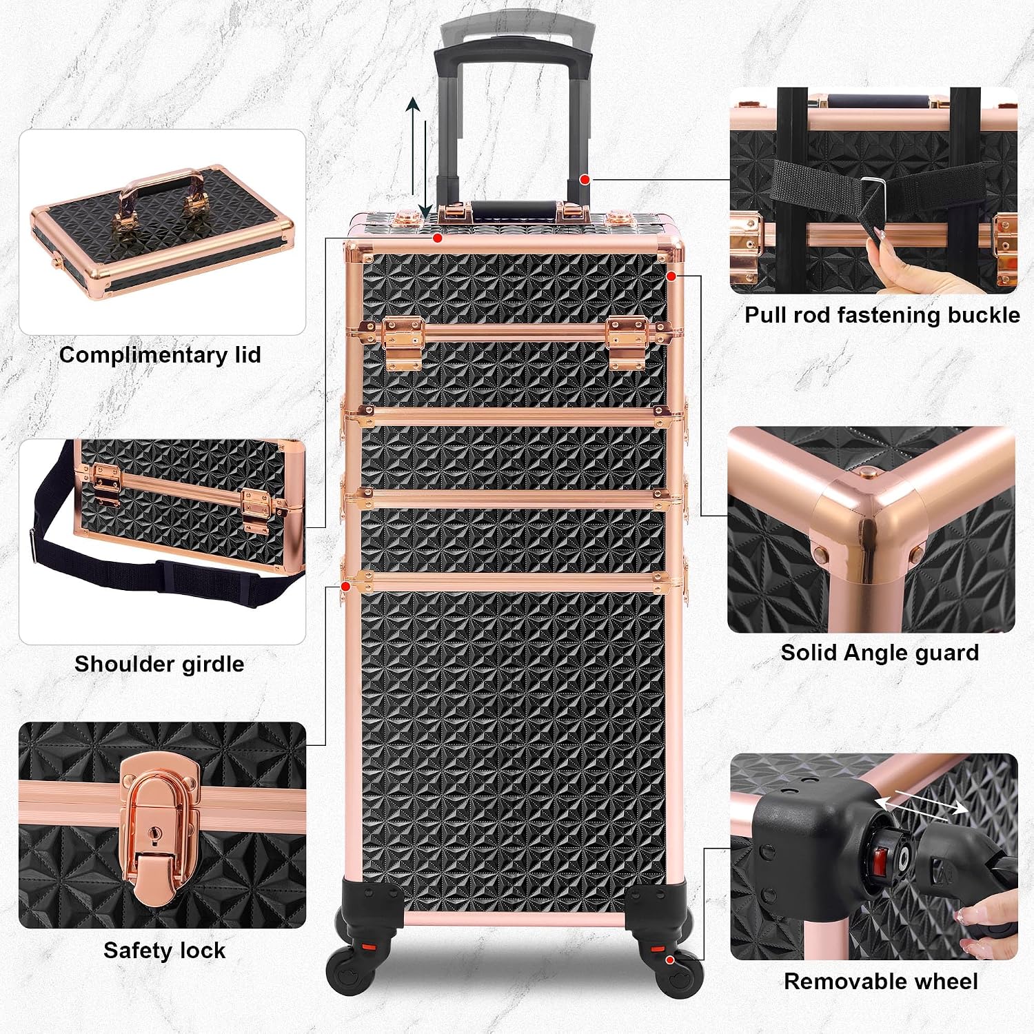 Rolling Makeup Case Makeup Tra - Beauty Makeup Case ulasan dan harga