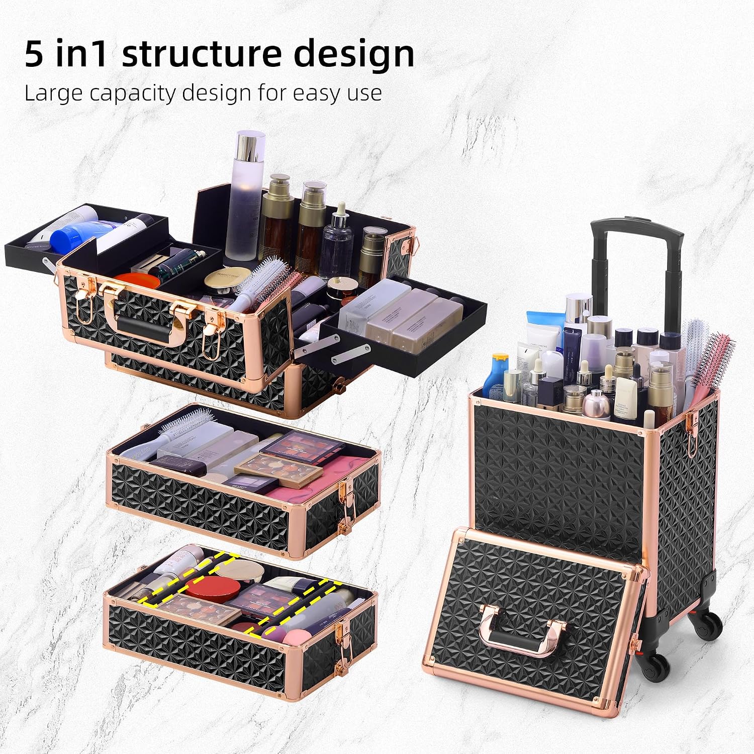 Rolling Makeup Case Makeup Tra - Beauty Makeup Case ulasan dan harga