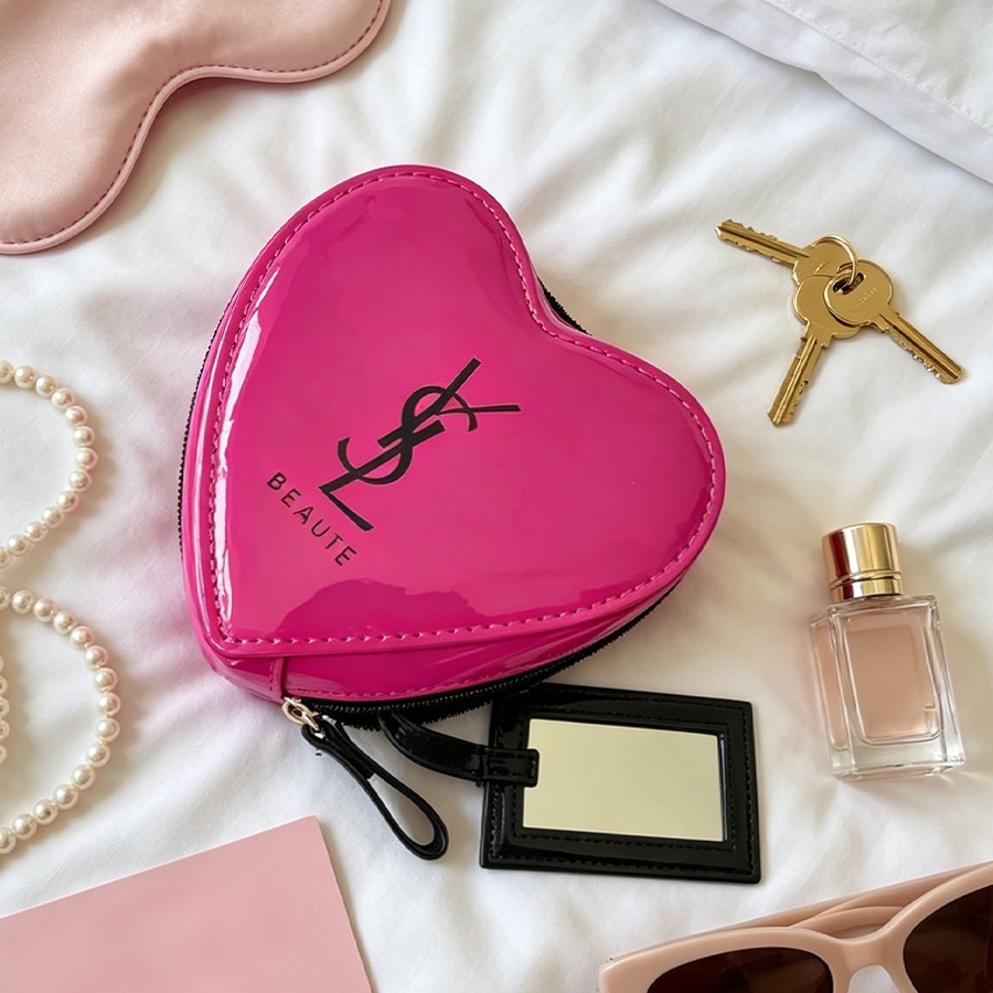 YSL Blush Pink Heart Makeup Ba - Ysl Beauty Makeup ulasan dan harga