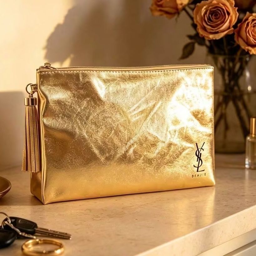 YSL Beaute Metallic Gold Zippe - Ysl Beauty Makeup ulasan dan harga